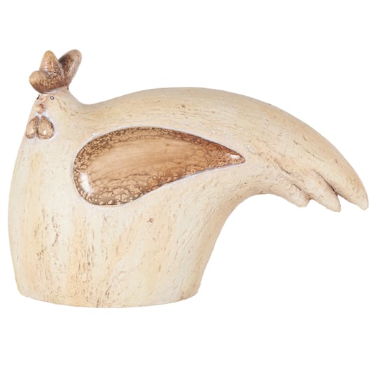 Cream & Brown MGO Rooster Sitting Garden Sculpture